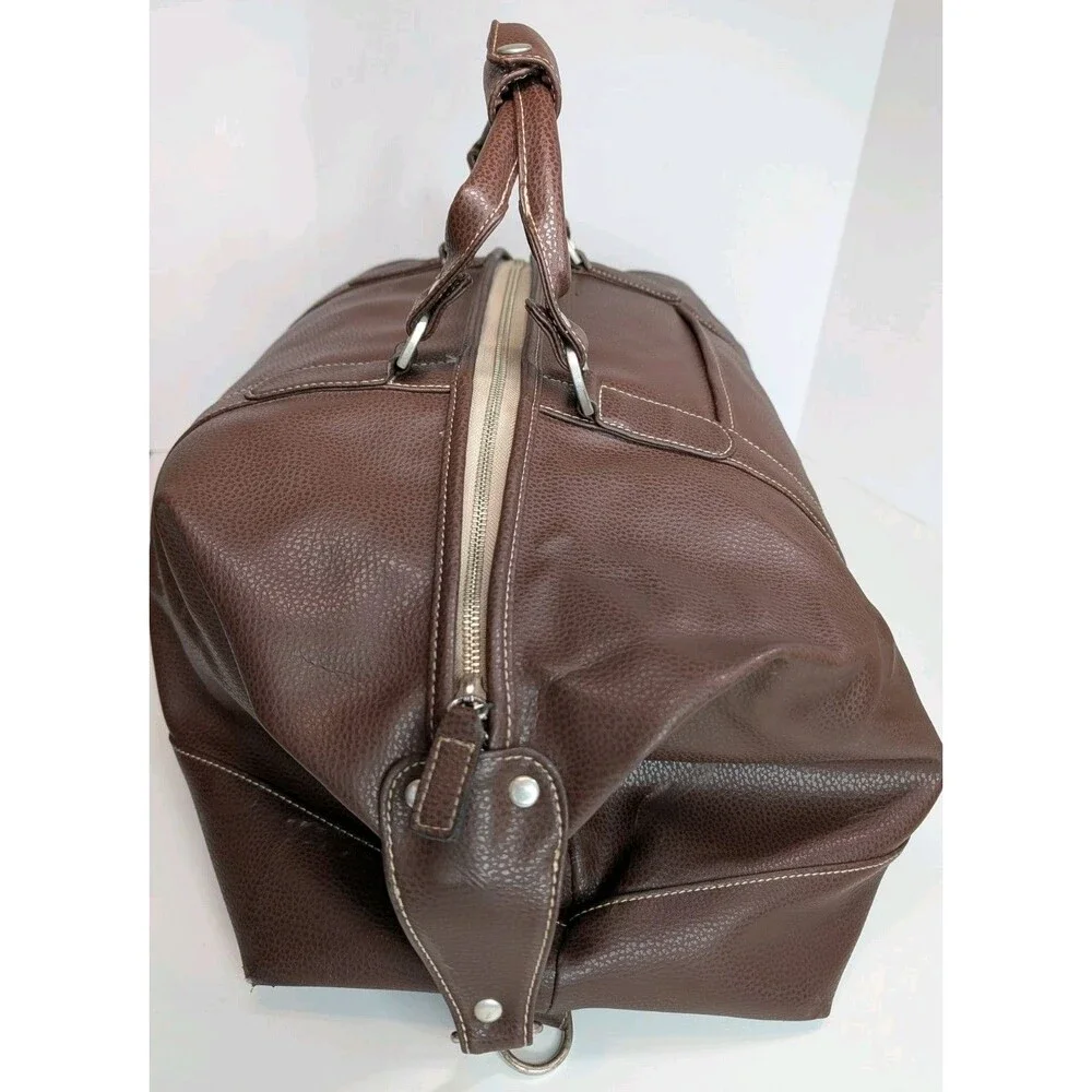 Barrington Captains Duffel Bag Brown Vegan Leather Silver Creek Country Club